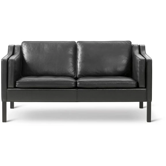 Mogensen 2-seater Sofa 2212 By Børge Mogensen - 2 Personers Sofa - Max 98 Black / Black Lacquered Oak - W158 X D81 X H80 X Sh43 Cm