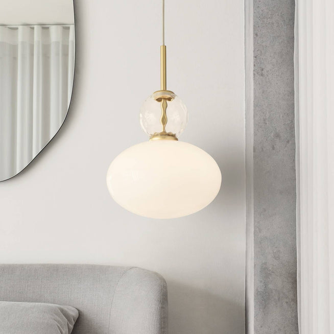 Photo of Rizzatto 32 Pendant Opal/satin Brass