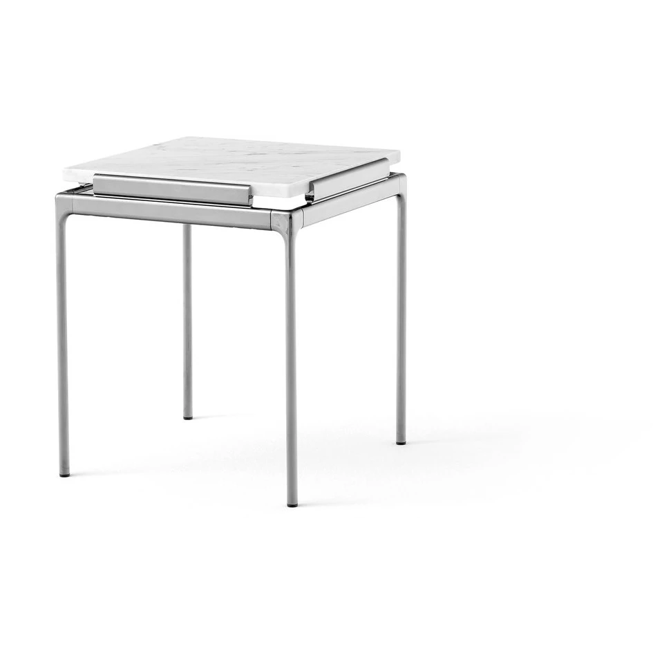 Sett Ln11 Side Table Bianco Carrara-dark Chrome