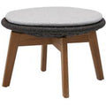 Thumbnail photo of Peacock Footstool Dark Grey, Rope, Teak Legs