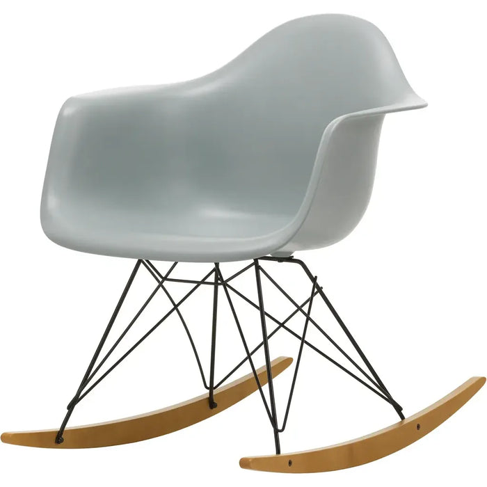 Photo of Eames Plastic Armchair Rar - 24 Light Grey - Basic Dark Base - Golden Maple - Dining Chairs - Metal/wood/plastic