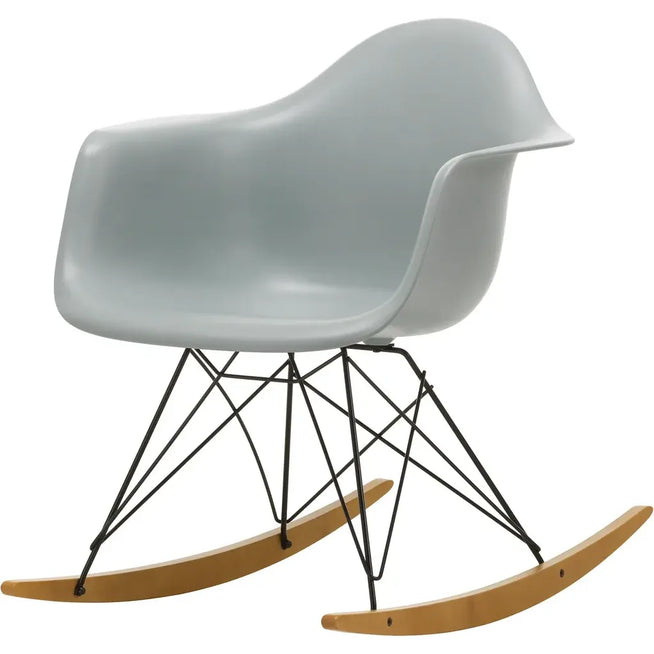 Photo of Eames Plastic Armchair Rar - 24 Light Grey - Basic Dark Base - Golden Maple - Dining Chairs - Metal/wood/plastic