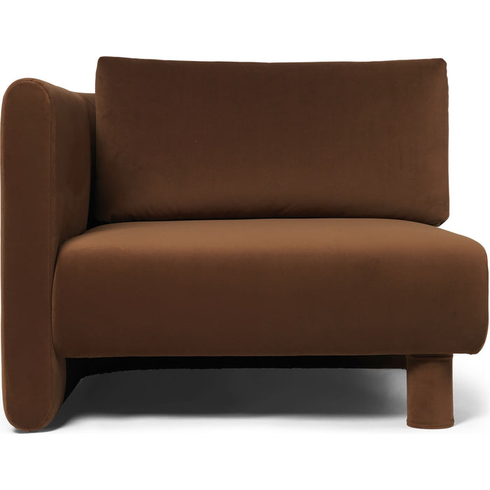 Photo of Dase Sofa - Modulsofa - Armrest Left - Rich Velvet - 36 Soft Brown - W: 100 X H: 73 X D: 100 Cm