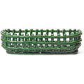 Thumbnail photo of Ceramic Basket - Kurv - Oval - Emerald Green - Ø30x H8,5 Cm