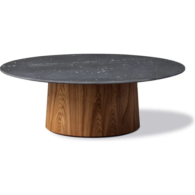 Photo of Niveau Soffbord Ø110cm Black Marquina-ash Brown Stained