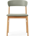 Thumbnail photo of Herit Stol / Polstret - Spisebordsstol - Dusty Green (spectrum Leather) - L: 50 X D: 51 X H: 78,5 X Sh: 45 Cm