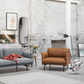 Outline Sofa 2-seater, Silk Leather Cognac - Soffor - Anderssen & Voll - Brun
