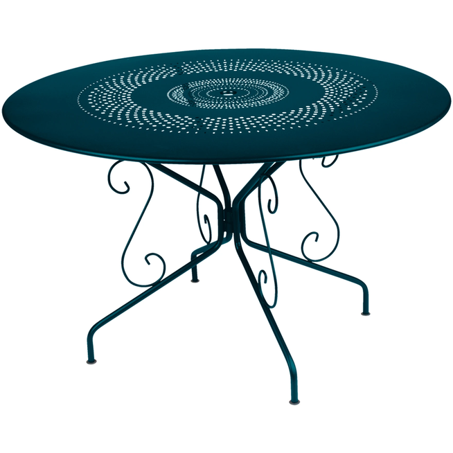 Photo of Montmartre Table Ø 117 Cm, Acapulco Blue - Matbord Utomhus - Blå - Metall