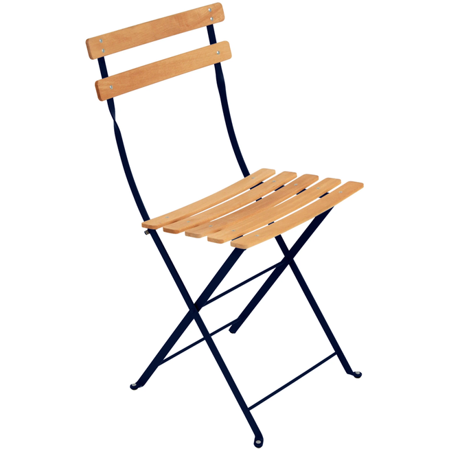 Photo of Bistro Natural Chair, Deep Blue - Garden Chairs - Blue - Metal/Wood