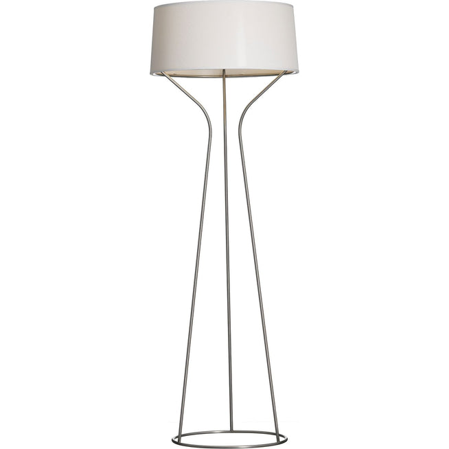 Photo of Aria Floor Lamp, Stainless Steel Foot, White Shade - Shade Lamps - Claesson Koivisto Rune - White