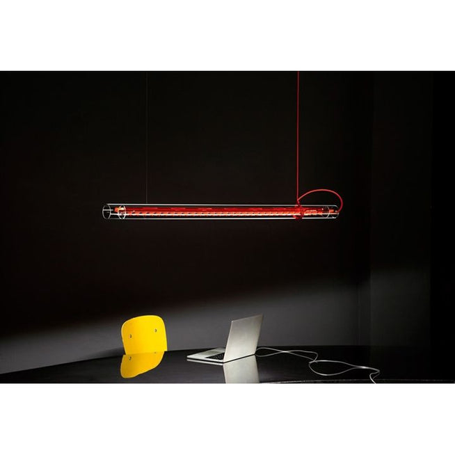 Photo of Tubular Red Diffusor  Red Cable - Pendellampor - Sebastian Hepting - Röd