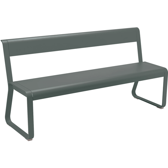 Photo of Bellevie Bench With Backrest Rosemary - Garden Benches - Pagnon & Pelhaître - Green - Metal
