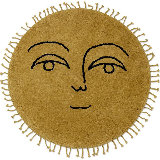 Photo of Sun Tufted Rug - Children's Rug - Yellow - Ø130 x H130 cm