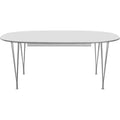 Thumbnail photo of B620 Superellipsis Extendable, Laminate, White, Chrome - Dining Table - Arne Jacobsen,bruno Mathsson,piet Hein - White - Metal/wood