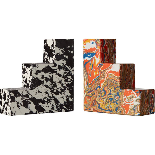 Photo of Swirl Stepped Bookends - Bookends & Newspaper Stands - Multicolor
