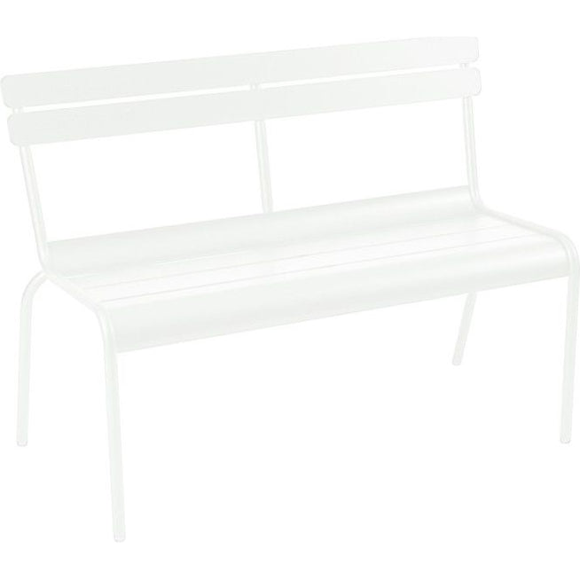 Photo of Luxembourg Bench With Backrest Cotton White 01 - Garden Benches - Frédéric Sofia - White - Metal