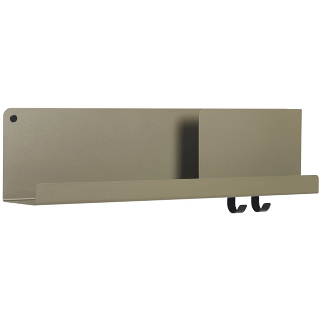 Photo of Folded Shelves Medium - Olive - Wall Shelves - Johan Van Hengel - Black - Metal