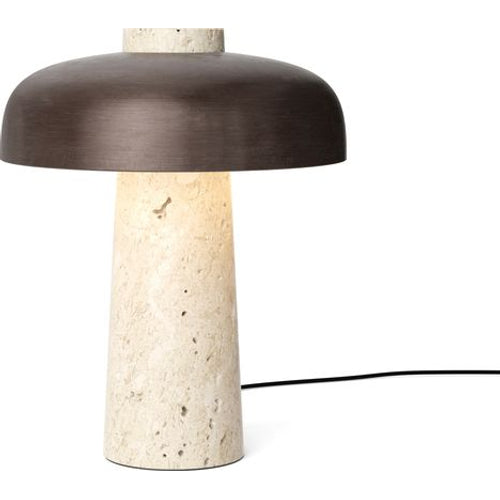 Photo of Reverse Table Lamp Tavertine/bronzed Brass - Bordslampor - Aleksandar Lazic - Brons,beige