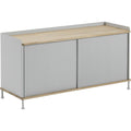 Thumbnail photo of Enfold Sideboard Low, Oak/grey - Sideboards - Thomas Bentzen - Grå - Metall/trä