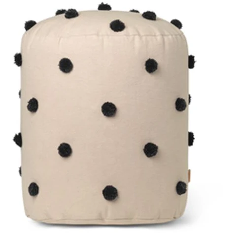 Photo of Dot Tufted pouf - Children's pouf - sand - Ø: 39 x H: 48 cm
