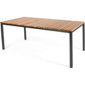 Thumbnail photo of Häringe Table Medium, Black Stainless Steel, Teak Slats - Outdoor dining table - Joacim Wahlström,carl Jägnefeldt - Wood-coloured - Metal/wood