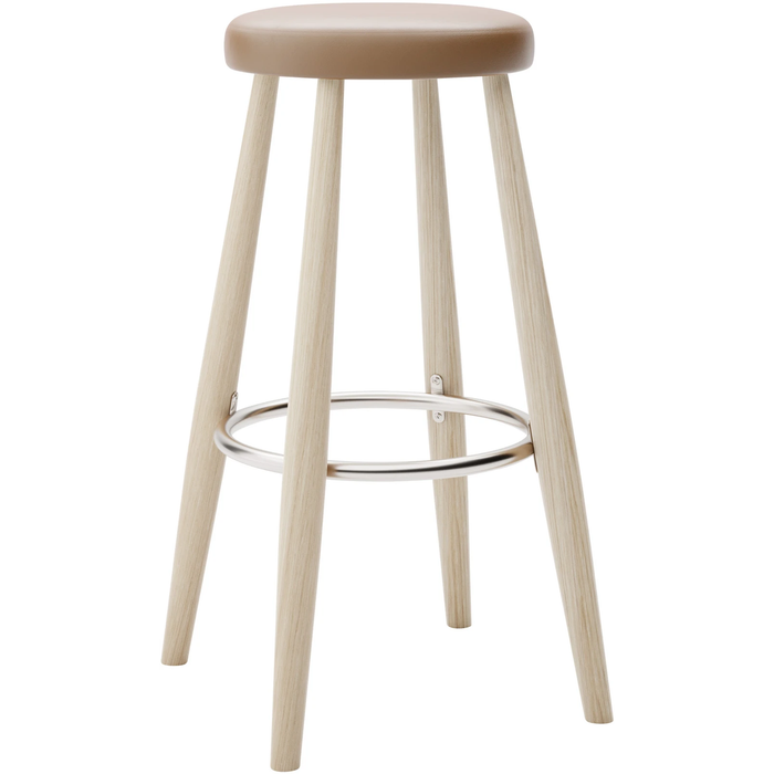 Carl Hansen - Ch56 High Stool, Soaped Oak, Leather Group C Sif - 91 - Bar stools & Bar stools - Hans J. Wegner - Wood - Leather/metal/wood