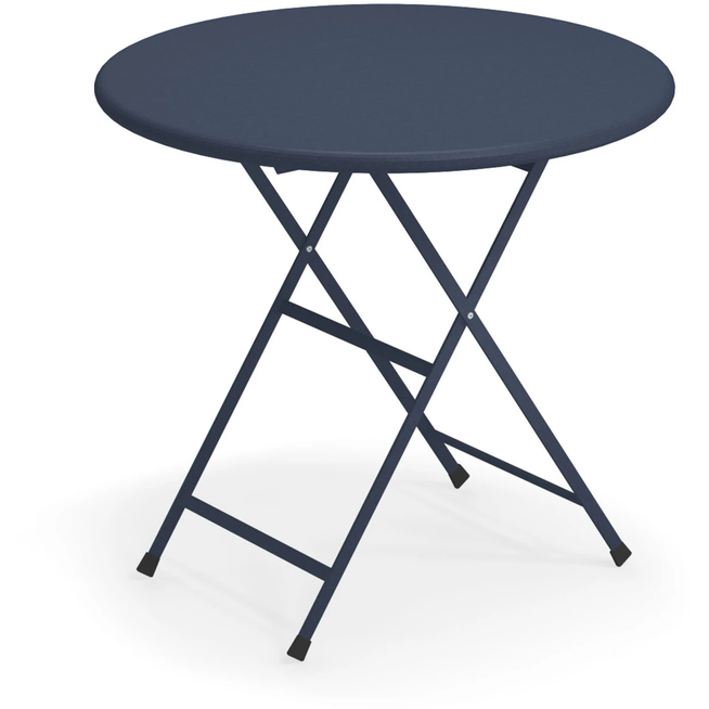 Photo of Arc En Ciel Folding Round Table, Dark Blue - Garden Table - Blue - Metal