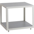 Thumbnail photo of Level Side Table, White, Table Top: Teak - Coffee Table Outdoor - Bykato - White - Metal/Wood