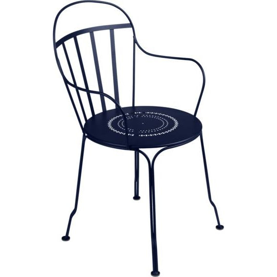 Photo of Louvre Armchair Deep Blue 92 - Outdoor dining chairs - Blue - Metal