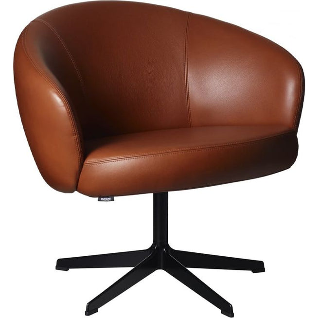 Photo of Rondino Armchair Leather Elmosoft 33001 Brown, Black Lacquered Base