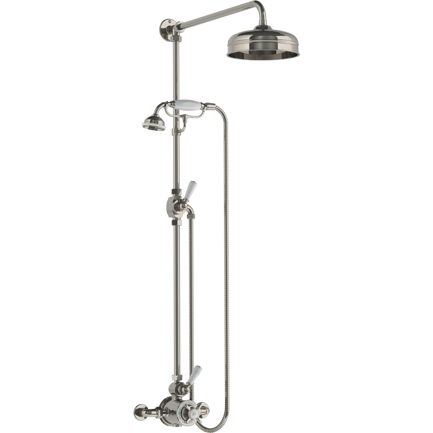 Classic Thermostatic Valve with Riser, Hand Shower, & 8"Rose