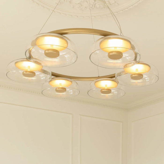 Photo of Blossi 6 Chandelier Nordic Gold/Clear