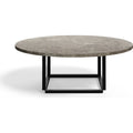 Thumbnail photo of Florence Coffee Table Gris Du Marais Marble. Ø90 Cm. Black Stand