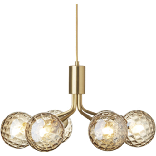 Photo of Apiales 6 Pendel Brushed Brass/optic Gold