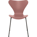 3107 Seven, Coloured Ash, Venetian Red, Underframe Warm Graphite - Dining chairs - Arne Jacobsen - Red - Metal/wood