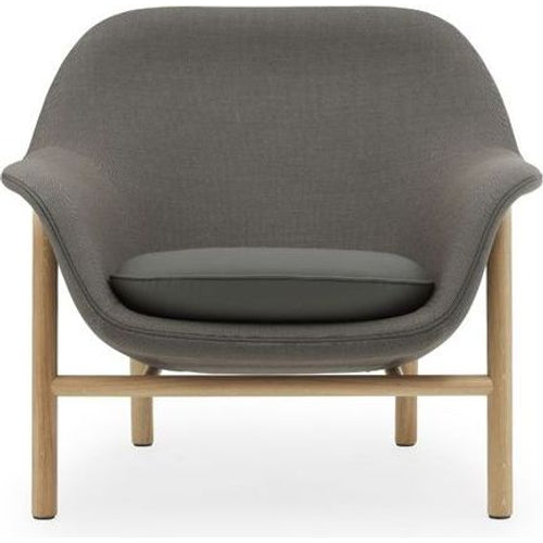 Photo of Drape Chair Low - Lænestol - Steelcut Trio / Ultra Leather / Oak - H85 X W93 X D81 X Sh43 Cm