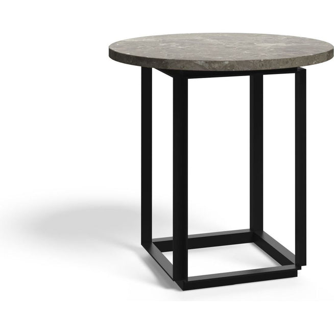 Photo of Florence Side Table Gris Du Marais Marble - Ø50 Cm - Black Stand