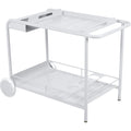 Luxembourg Side Bar/trolley Bar, Cotton White - Outdoor Small Tables & Side Tables - Frédéric Sofia - White - Metal