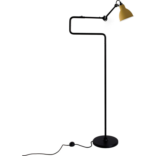 Photo of Lampe Gras N°411 - Gulvlampe - Black/yellow - Double Elbow: 36 - 72 X Rod: 20 X Bar: 105 + 16 Cm