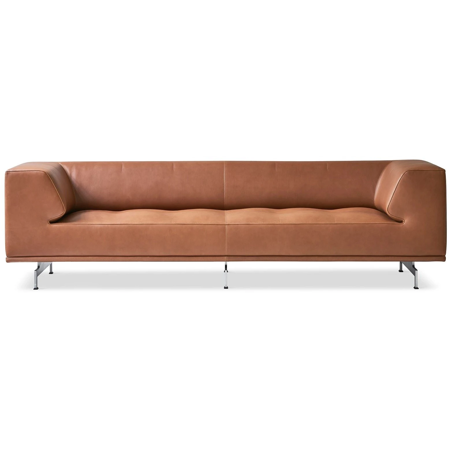 4511 Delphi 3. Pers sofa L: 240 cm - Cognac 370/brushed aluminium