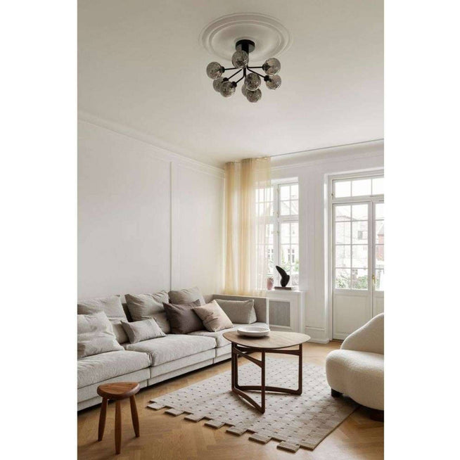 Photo of Apiales 9 Ceiling Lamp Satin Black/optic Smoked
