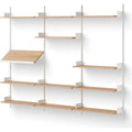Thumbnail photo of New Works Display Shelf - Reolsystem - Oak / White - H190 X W243.5 X D30.5 Cm