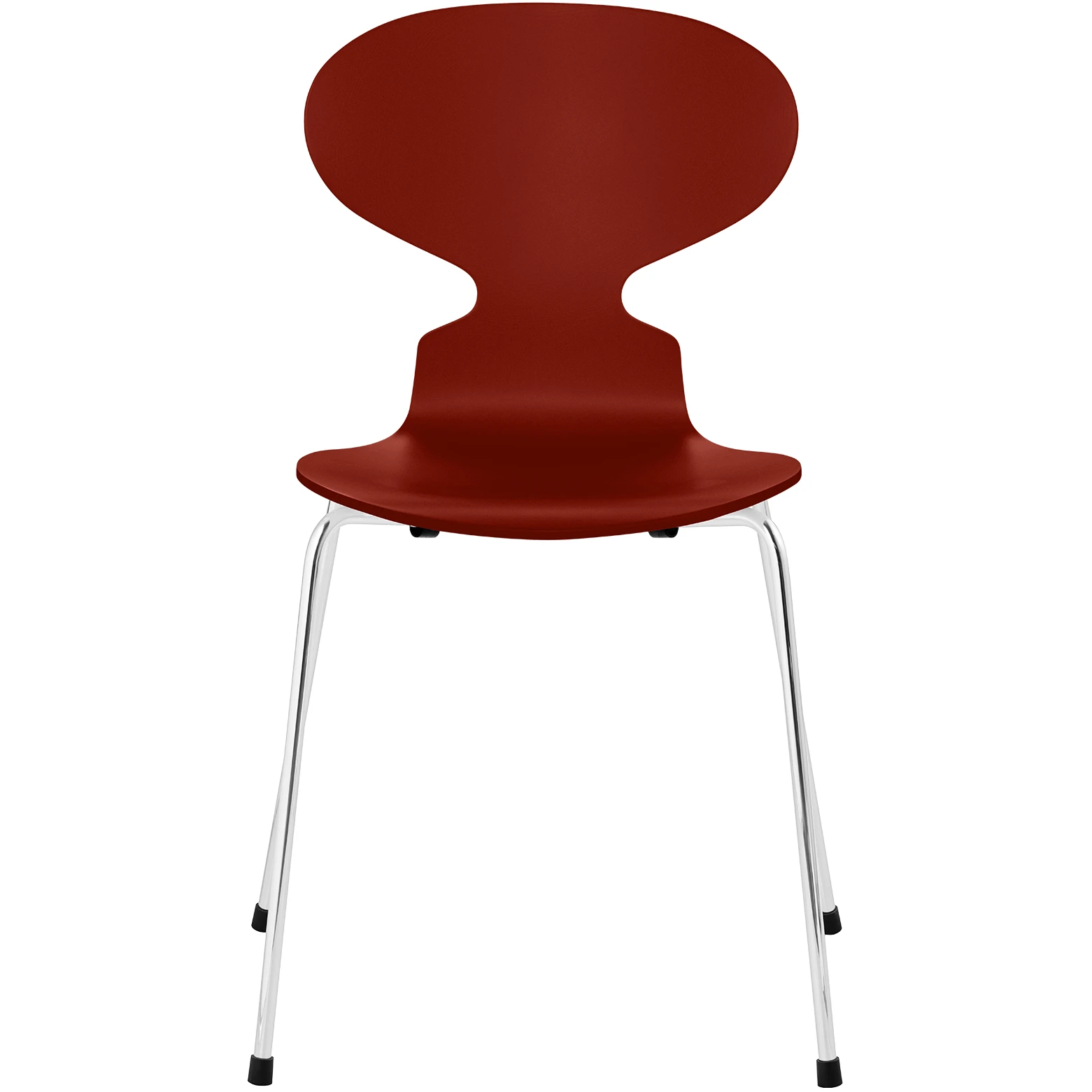 3101 Myran 4 legs, lacquered, Venetian Red, underframe chrome-plated steel - dining chairs - Arne Jacobsen - red - metal/wood