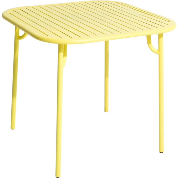Photo of Week-end, Square Table, Yellow - Trädgårdsbord - Studio Brichet-ziegler - Gul - Metall