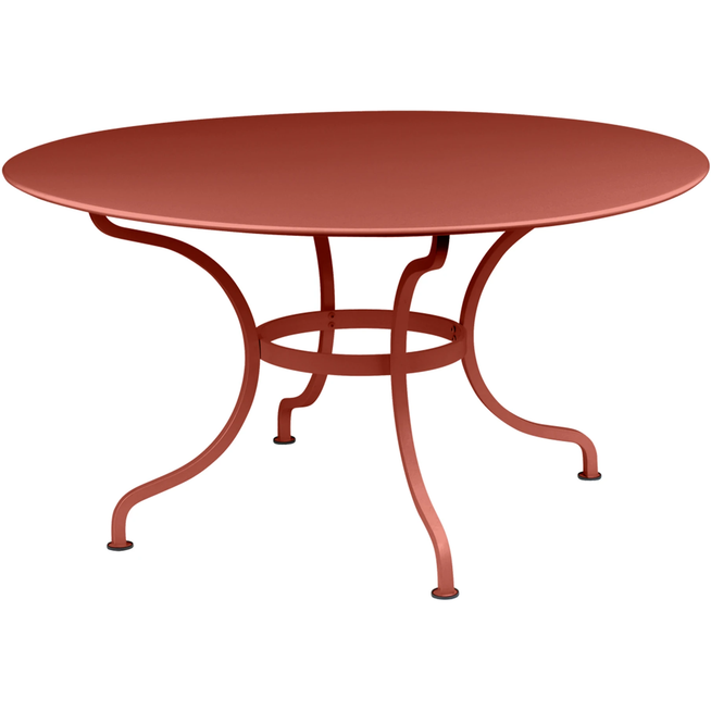 Photo of Romane Table Ø 137 cm, Red Ochre - Outdoor dining table - Red - Metal