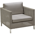 Thumbnail photo of Connect Lounge Chair, Cushion: Brown, Cane-line Weave, Cane-line Natté, Legs: Galvanized Steel - Outdoor Armchairs - Cane-line Design Team - Metal/Textile Material