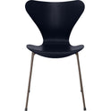 3107 Seven, coloured box, Venetian Red, Underframe Brown Bronze - Dining chairs - Arne Jacobsen - Red - Metal/wood