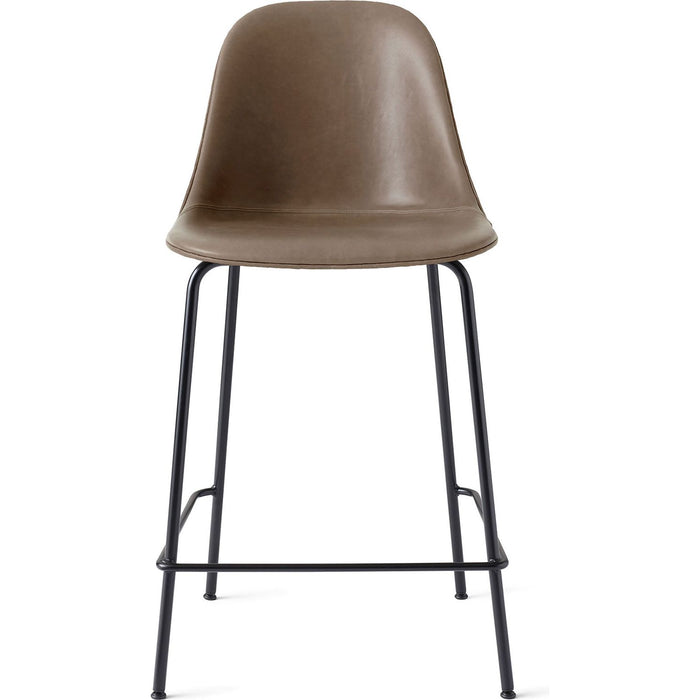 Harbour Counter Side Chair Black Steel Base Shell Leather Dakar 0311 - Barstolar & Barpallar - Norm Architects - Svart - Läder/metall/syntetiskt/plast