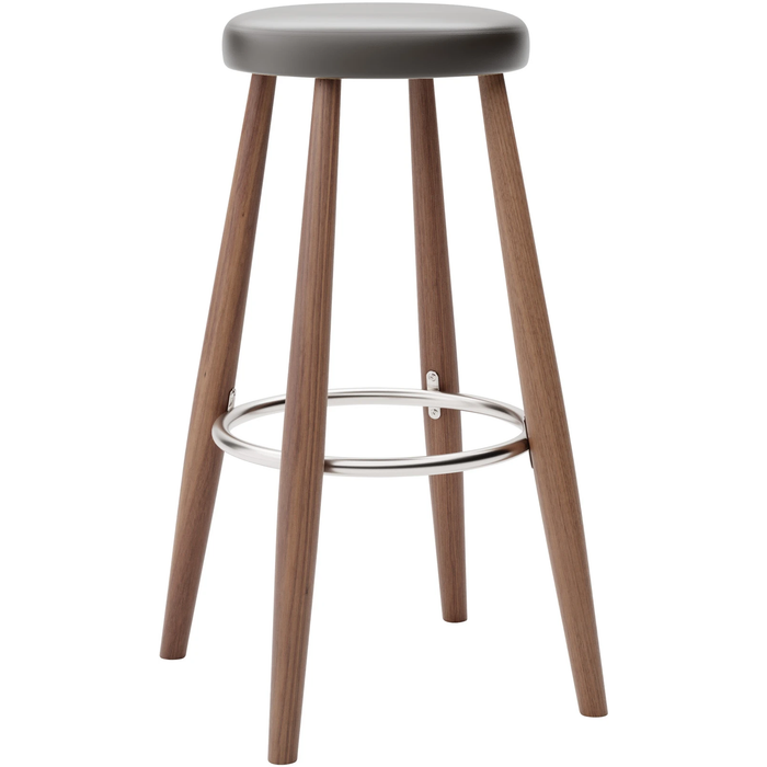 Carl Hansen - Ch56 High Stool, Oiled Walnut, Leather Group B Thor - 377 - Bar stools & Bar stools - Hans J. Wegner - Wood - Leather/metal/wood