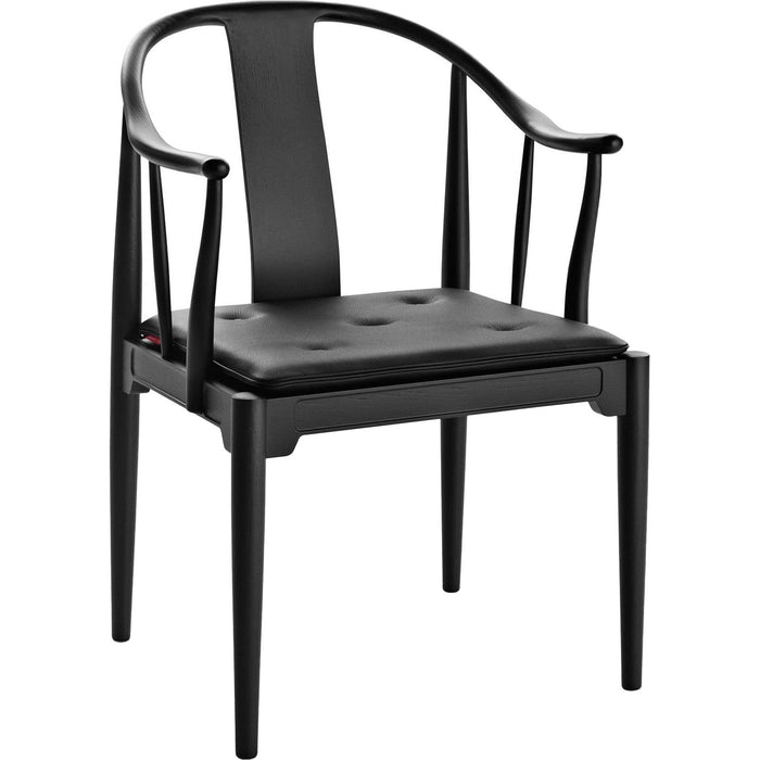 Photo of 4283 China Chair, Leather, Classic Black, Black-coloured Ash - Dining chairs - Hans J. Wegner - Black - Leather/Wood